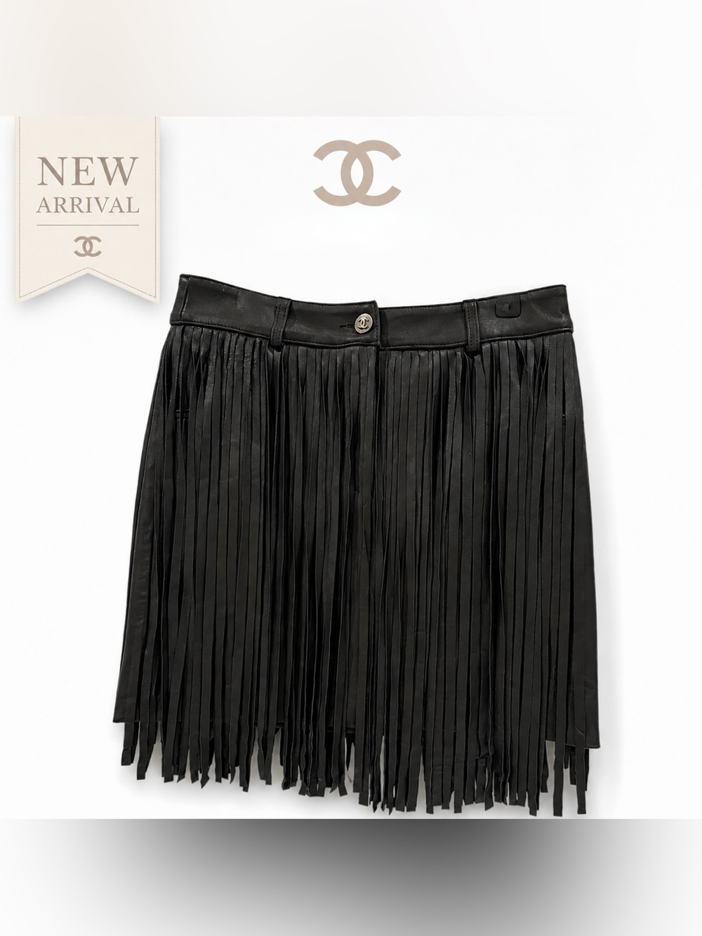 🖤✨Black Fringe Leather Skirt ✨🖤